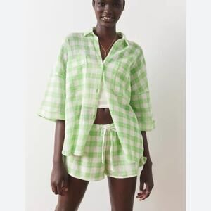 NEW Urban Outfitters Out‎ From Under Beach Boardwalk Button Down Top XS
